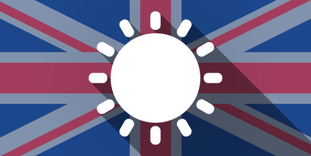 Illustration of an UK flag icon with a sunのイラスト素材