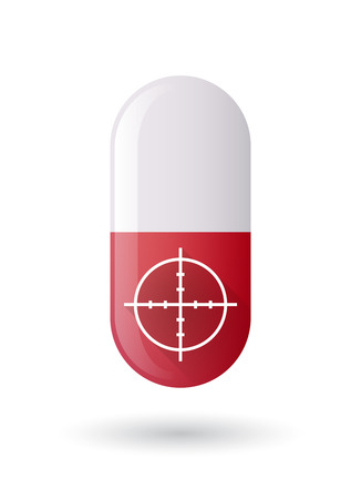 Illustration of a red pill icon with a crosshairのイラスト素材