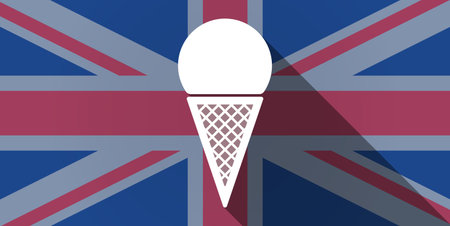 Illustration of an UK flag icon with an ice creamのイラスト素材