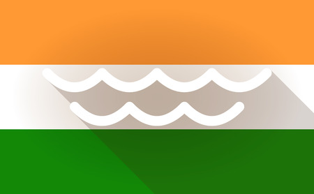 Illustration of an India flag icon with a water signのイラスト素材