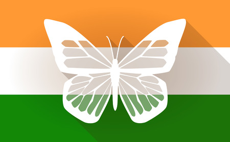 Illustration of an India flag icon with a butterflyのイラスト素材