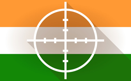 Illustration of an India flag icon with a crosshairのイラスト素材
