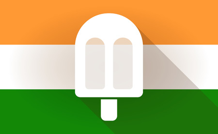 Illustration of an India flag icon with an ice creamのイラスト素材