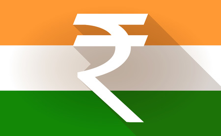 Illustration of an India flag icon with a rupee signのイラスト素材