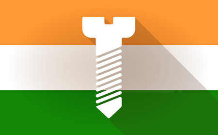 Illustration of an India flag icon with a screwのイラスト素材