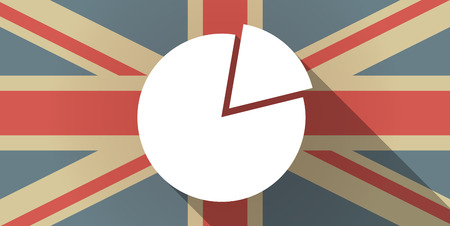 Illustration of a UK flag icon with a pie chartのイラスト素材