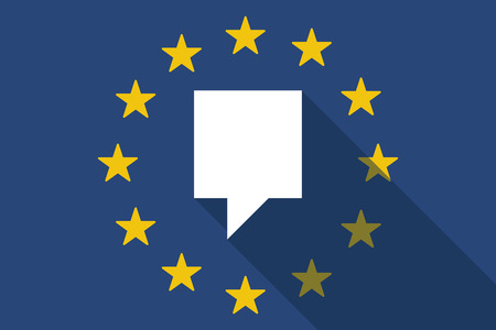 Illustration of an European Union  long shadow flag with a tooltipのイラスト素材