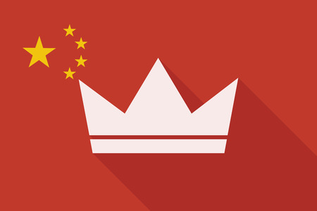 Illustration of a China long shadow flag with a crownのイラスト素材
