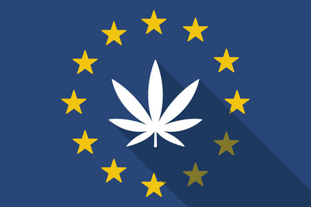 Illustration of an European Union with a marijuana leafのイラスト素材