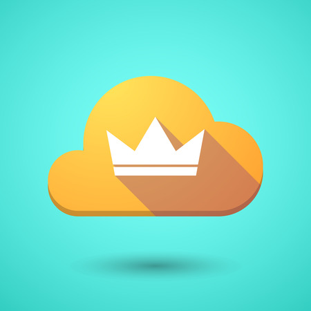 Illustration of a cloud icon with a crownのイラスト素材