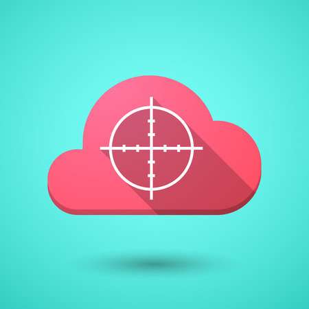 Illustration of a cloud icon with a crosshairのイラスト素材