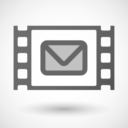 Illustration of a 35mm film frame with an envelopeのイラスト素材