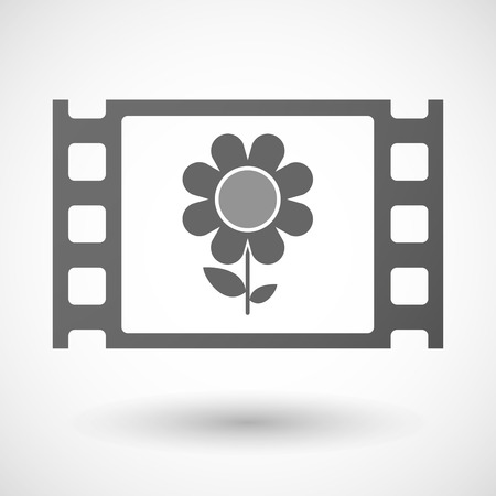 Illustration of a 35mm film frame with a flowerのイラスト素材