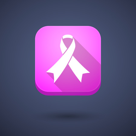 Illustration of an app button with an awareness ribbonのイラスト素材
