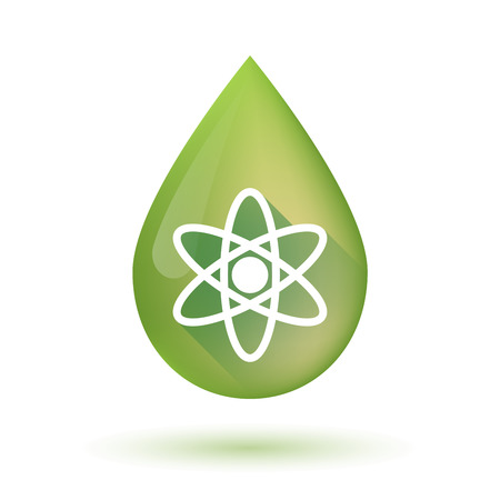 Illustration of an isolated olive oil drop icon with an atomのイラスト素材
