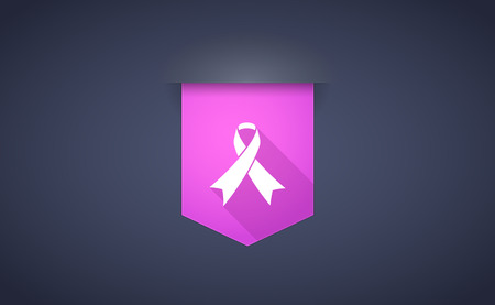 Illustration of a long shadow ribbon icon with an awareness ribbonのイラスト素材