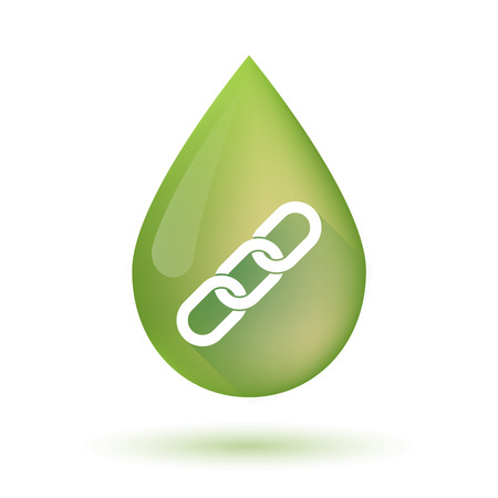 Illustration of an isolated Olive oil drop icon with a chainのイラスト素材