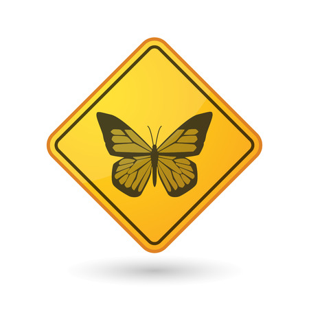 Illustration of an awareness sign with a butterflyのイラスト素材