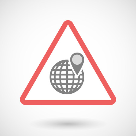 Illustration of a warning signal with a world globeのイラスト素材