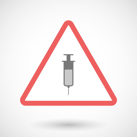Illustration of a warning signal with a syringeのイラスト素材