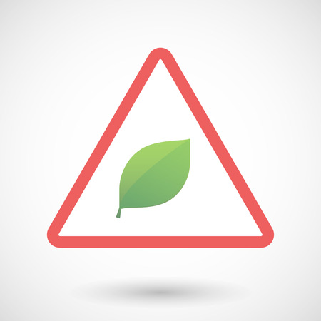 Illustration of a warning signal with a leafのイラスト素材