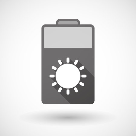 Illustration of an isolated battery icon with a sun