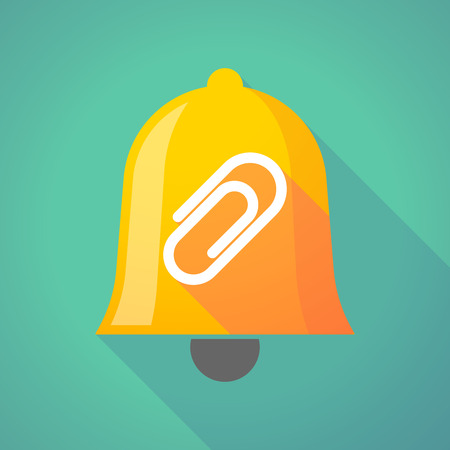 Illustration of a long shadow bell with a clipのイラスト素材