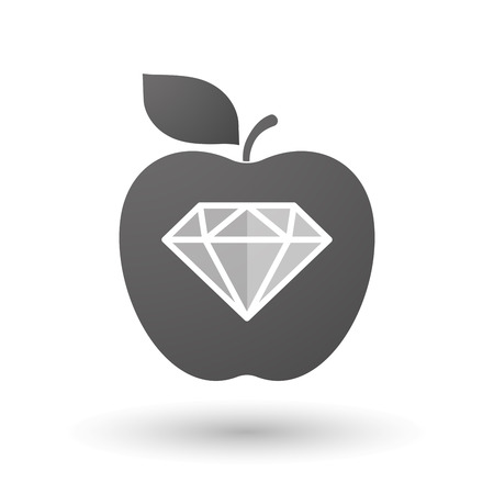 Illustration of an isolated apple with a diamondのイラスト素材