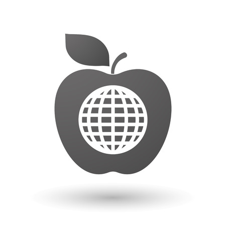 Illustration of an isolated apple with a world globeのイラスト素材