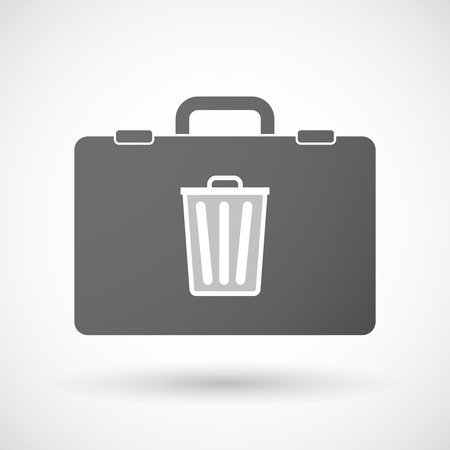 Illustration of an isolated briefcase icon with a trash canのイラスト素材