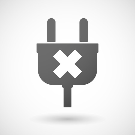 Illustration of an isolated plug icon with an x signのイラスト素材