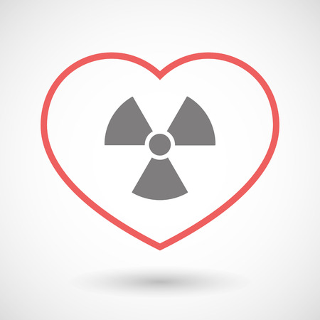 Illustration of a line heart icon with a radio activity signのイラスト素材