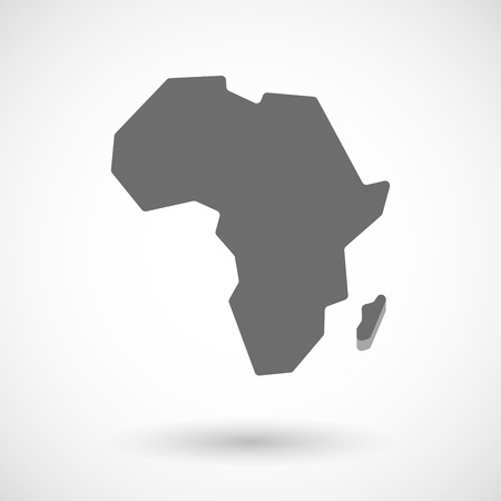 Isolated vector illustration of  a map of the african continentのイラスト素材