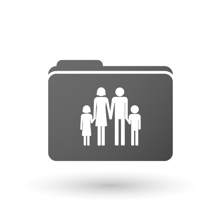 Illustration of an isolated binder with a conventional family pictogramのイラスト素材