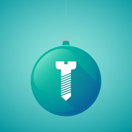 Illustration of a long shadow vector christmas ball icon with a screwのイラスト素材