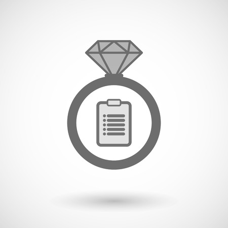 Illustration of an isolated vector ring icon with a reportのイラスト素材