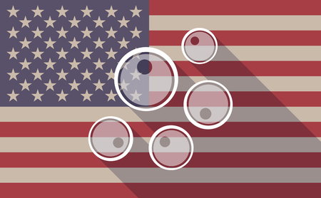Illustration of a long shadow USA flag icon のイラスト素材