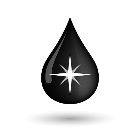 Illustration of a vector oil drop icon with a sparkleのイラスト素材