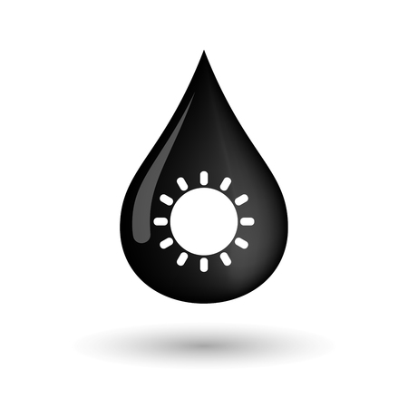 Illustration of a vector oil drop icon with a sunのイラスト素材