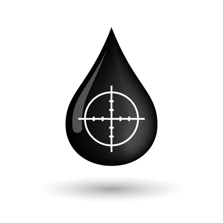 Illustration of a vector oil drop icon with a crosshairのイラスト素材