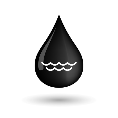 Illustration of a vector oil drop icon with a water signのイラスト素材