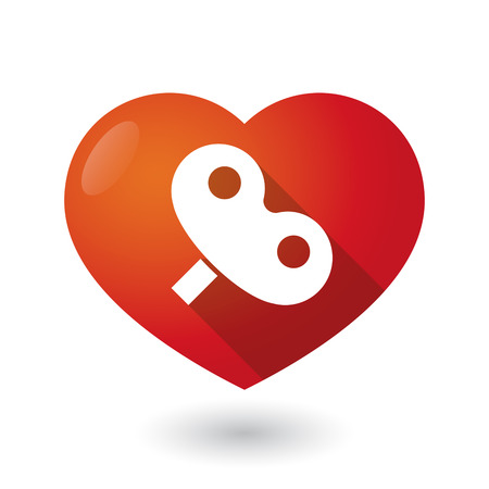 Illustration of an isolated red heart with a toy crankのイラスト素材