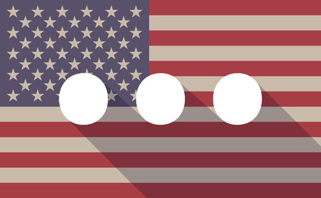 Illustration of a long shadow vector USA flag icon with   an ellipsis orthographic signのイラスト素材