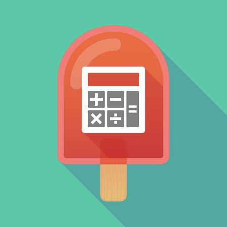 Illustration of long shadow ice cream icon with  a calculatorのイラスト素材