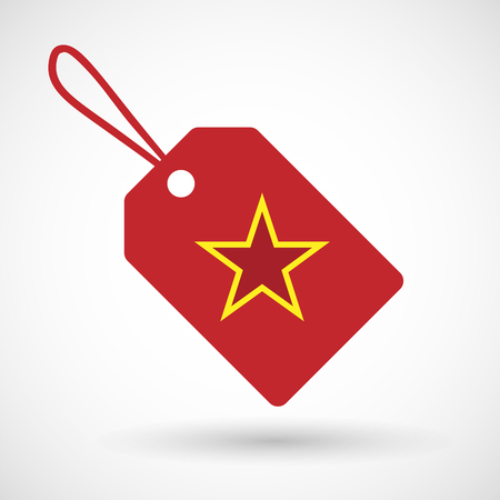 Illustration of a shopping label icon with  the red star of communism iconのイラスト素材