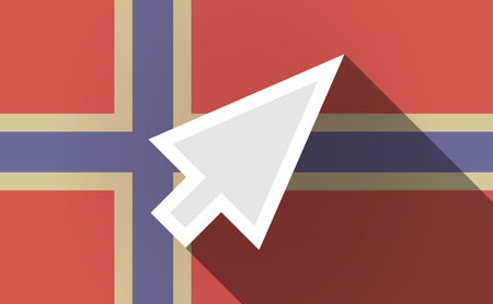 Illustration of a long shadow Norway flag with a cursorのイラスト素材