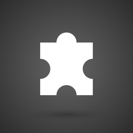 a puzzle piece   white icon on a dark  background vector illustrationのイラスト素材