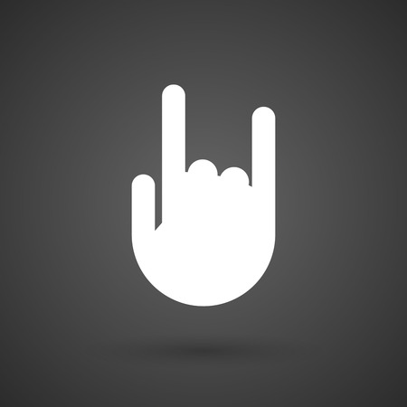 a rocking hand    white icon on a dark  background vector illustrationのイラスト素材