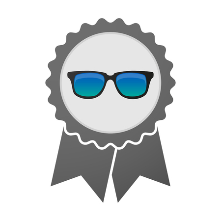 Illustration of an isolated award badge with  a sunglasses iconのイラスト素材