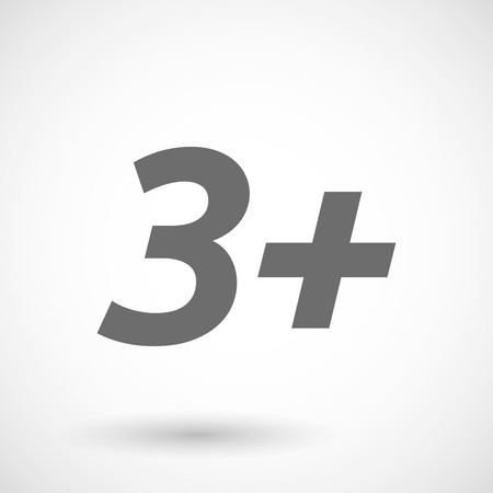 Isolated vector illustration of    the text 3+のイラスト素材